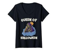 Donna Regina di Halloween Brutta Strega Maglietta con Collo a V