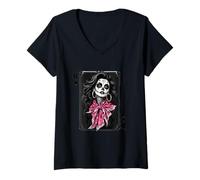 Donna Regina di Picche Maglietta con Collo a V