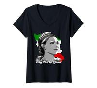 Donna Regina Farah Pahlavi Maglietta con Collo a V
