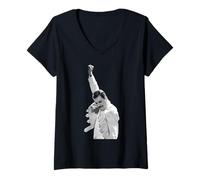 Donna Regina Freddie Mercury Live St James Park Newcastle Maglietta con Collo a V