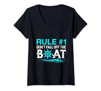 Donna Regola #1 Non Cadere Fuori dalla Maglia Barca Crociera Maglietta con Collo a V