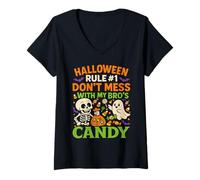 Donna Regola di Halloween #1 Non scherzare con Le Caramelle di Mio Fratello Maglietta con Collo a V