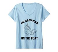 Donna Regole Divertenti della Barca Senza Banane sulla Barca Banana Hater Maglietta con Collo a V