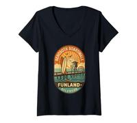 Donna Rehoboth Boardwalk Funland Camicia Arcade Sunset Delaware Maglietta con Collo a V