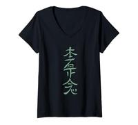Donna Reiki Hon Sha Ze SHO NEN Simbolo della Meditazione Maglietta con Collo a V