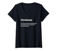 Donna Relatable Funny Dictionary Definition Christmas Maglietta con Collo a V