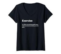 Donna Relatable Funny Dictionary Definition Exercise Maglietta con Collo a V