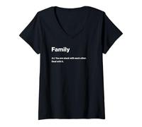 Donna Relatable Funny Dictionary Definition Family Maglietta con Collo a V