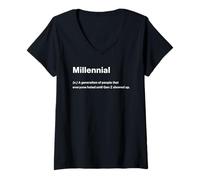 Donna Relatable Funny Dictionary Definition Millennial Maglietta con Collo a V