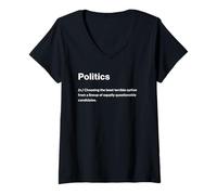 Donna Relatable Funny Dictionary Definition Politics Maglietta con Collo a V