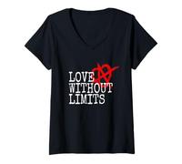 Donna Relazione Anarchia Slogan Motto Amore Senza Limiti RA Amore Maglietta con Collo a V