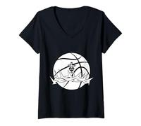 Donna Religiosa Jesus Basketball Cristo Dio Basketball Maglietta con Collo a V