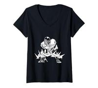 Donna Religiosa Jesus Football Cristo Dio Football Maglietta con Collo a V