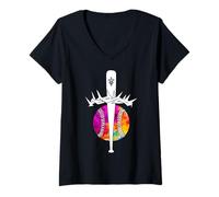 Donna Religioso di Jesus Baseball Cristiano Dio Baseball Maglietta con Collo a V