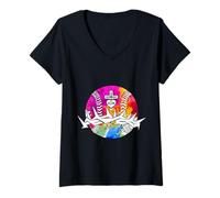 Donna Religioso di Jesus Baseball Cristiano Dio Baseball Maglietta con Collo a V