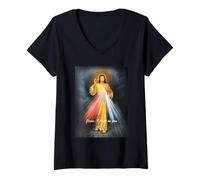 Donna Religious T-Shirt Christian Bible Verse Maglietta con Collo a V