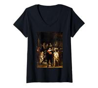 Donna Rembrandt Van Rijn - Orologio da Notte Maglietta con Collo a V
