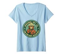 Donna Remember Only You Can Prevent Wildfires Pointing Smokey Bear Maglietta con Collo a V