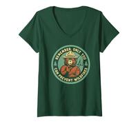 Donna Remember Only You Can Prevent Wildfires Pointing Smokey Bear Maglietta con Collo a V