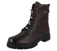 Donna Remonte Tex Zip & Decorato Pizzo Blocco Tacco Stivali Metà Polpaccio -