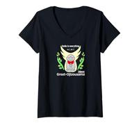 Donna Ren-World 73 Giapponese Shintoista 8 Milioni Naturale Simbiosi Santuario Pace Jizo Sorriso Speranza Preghiera Compassione Zen Giapponese Maglietta con Collo a V