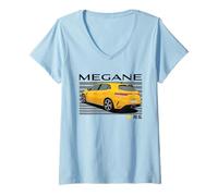 Donna Renault Sport Megane RS Auto Hatchback ad Alte Prestazioni Maglietta con Collo a V