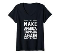 Donna Rendere l'America Trumpless Ancora Anti Trump Maglietta con Collo a V