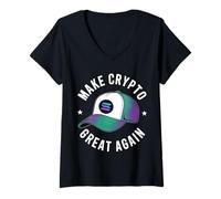 Donna Rendi di Nuovo Grande Le criptovalute Solana Maglietta con Collo a V