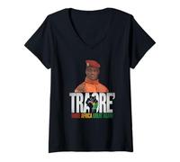 Donna Rendi l'Africa di nuovo grande - Ibrahim Traoré / Thomas Sankara Maglietta con Collo a V