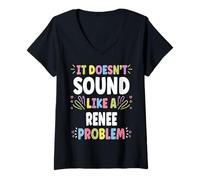 Donna Renee Personalized Women's Gift Custom Renee Maglietta con Collo a V