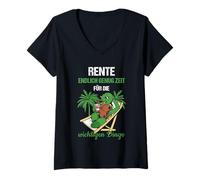 Donna Rente Endlich Genug Zeit für Die Wichtigen Dinge Rent Maglietta con Collo a V
