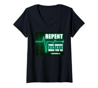 Donna Repent, Your Chance Expires When You Do Heartbeat EKG Faith Maglietta con Collo a V