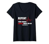 Donna Repent, Your Chance Expires When You Do Heartbeat EKG Faith Maglietta con Collo a V