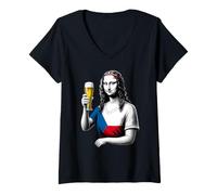 Donna Repubblica Ceca Birra Amante Pub Crawl Divertente Ceco Maglietta con Collo a V