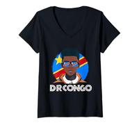 Donna Repubblica Democratica del Congo, Bandiera del Congo, Ragazzo Africano, Bandiera Congolese, Maglietta con Collo a V