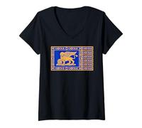 Donna Republic of Venice Flag Italy Italian Venezia Maglietta con Collo a V