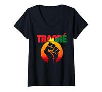 Donna Resistenza Africa Thomas Sankara Burkina Faso Ibrahim Traore Maglietta con Collo a V