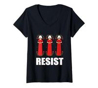 Donna Resistenza dell'ancella Femminismo Empowerment Attivismo Maglietta con Collo a V