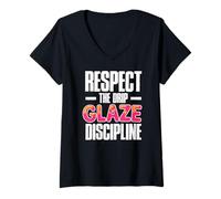 Donna Respect The Drip Glaze Discipline Maglietta con Collo a V