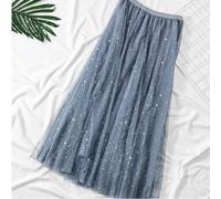 Donna Rete Allegra Stella Luna Paillette Glitter Pieghe Elastico Vita Da Daily