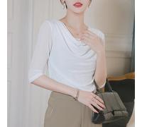 Donna Rete Camicia Trasparente Sottile Top Slim Fit Tee Latino Danza Al Sedere