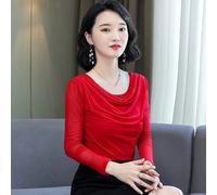 Donna Rete Camicia Trasparente Sottile Top Slim Fit Tee Latino Danza Al Sedere