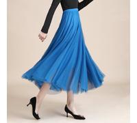 Donna Rete Gonna Midi a-Line a Strati Spiaggia Boemia Mezza Costume da Ballo