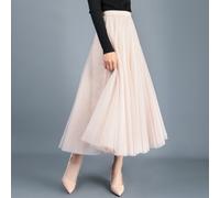 Donna Rete Gonna Rete Abito Un Linea Elastico Hight Girovita Autunno Inverno