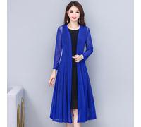 Donna Rete Trasparente Cardigan Puro Cappotto Giacca Top lungo Casual Spalle