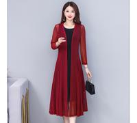 Donna Rete Trasparente Cardigan Puro Cappotto Giacca Top lungo Casual Spalle