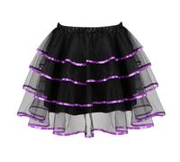 Donna Rete Tulle a Strati Mini Increspatura Elastico Vita Festa Tutu Dance Club