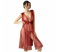 Donna Rete Vestito Velato Trasparente Sexy Spacco senza Schienale V collo Erotic