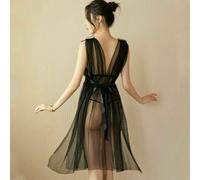 Donna Rete Vestito Velato Trasparente Sexy Spacco senza Schienale V collo Erotic