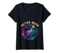 Donna Retired Astronaut Retirement Retire Moon Maglietta con Collo a V